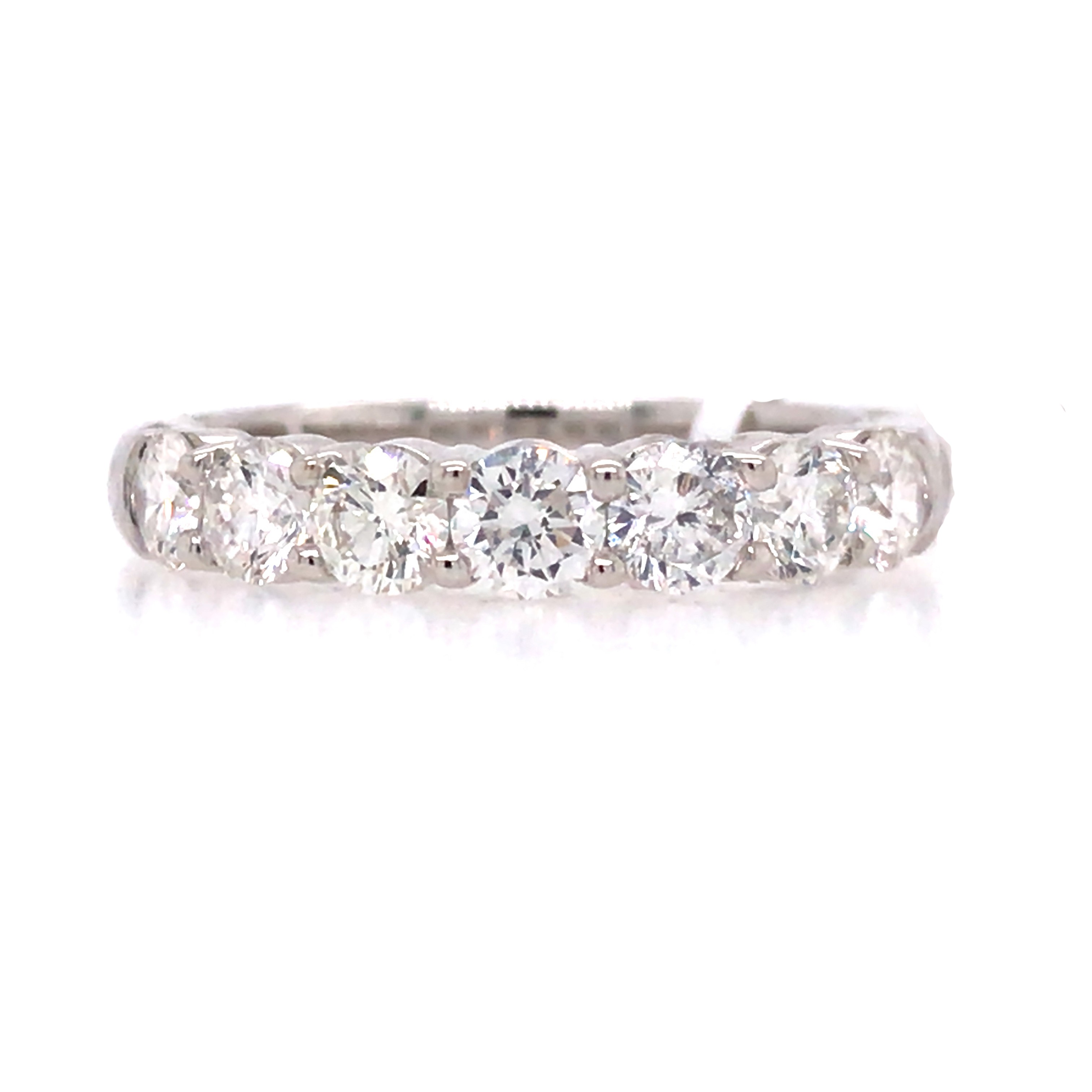 White Gold WEDDING Band WITH 7 Diamonds - Simmons Fine Jewelry