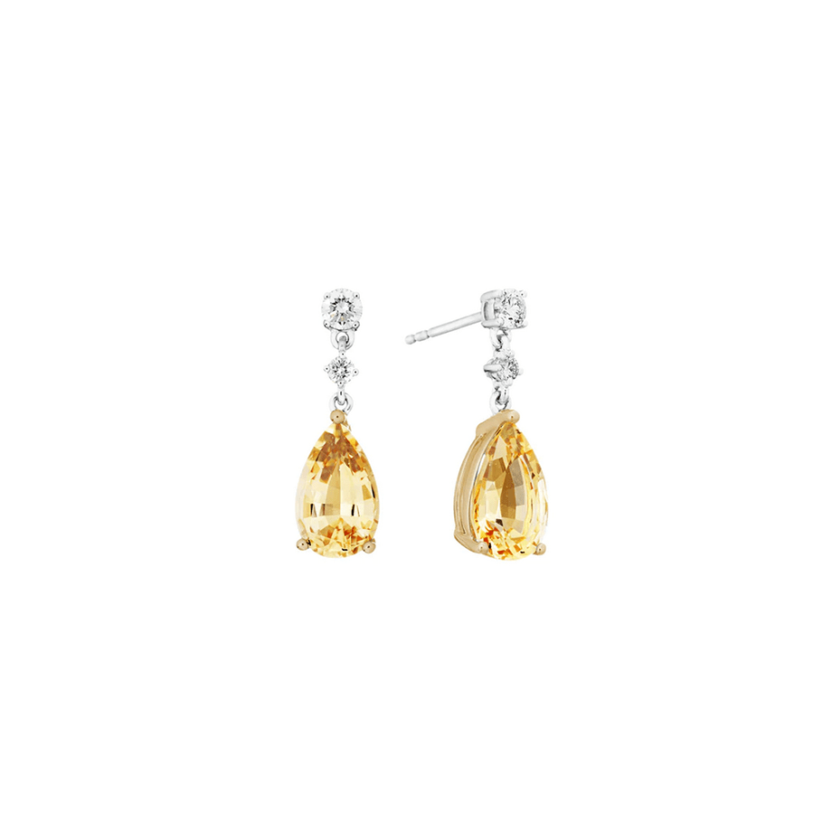 White And Yellow Gold Topaz Earrings - Simmons Fine Jewelry